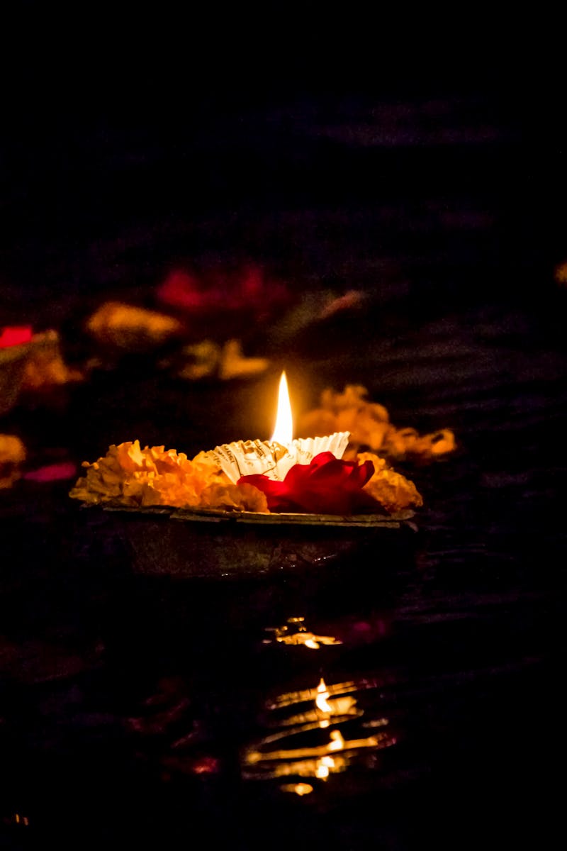 Photo of a Lighted Candle